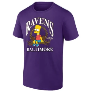 BALTIMORE RAVENS BART SIMPSON SHIRT Funny NFL x The Simpsons Crossover Tee