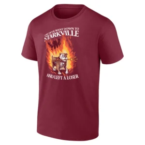 DOWN TO STARKVILLE SHIRT The Devil Went Down To Starkville And Left A Loser Mississippi State Bulldogs SEC Victory Tee