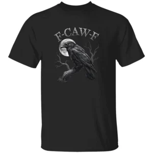 F CAW F CROW SHIRT – Funny Gothic Moon Raven Meme Tee for Halloween Fans