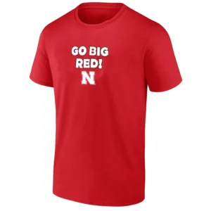 GO BIG RED SHIRT Nebraska Cornhuskers Football Fan Slogan Tee