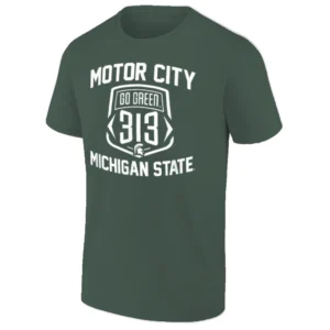 GO GREEN 313 SHIRT Motor City Michigan State Spartans Football Tee