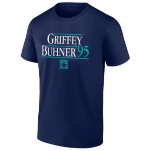 GRIFFEY BUHNER ’95 SHIRT Ken Griffey Jr. & Jay Buhner Seattle Mariners Throwback Tee