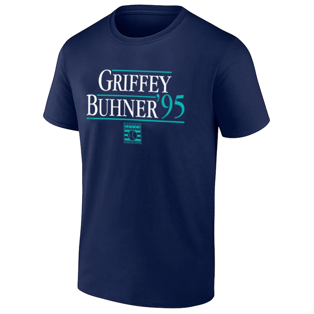 GRIFFEY-BUHNER ’95 SHIRT Ken Griffey Jr. & Jay Buhner Seattle Mariners Throwback Tee GRIFFEY BUHNER ’95 SHIRT Ken Griffey Jr. & Jay Buhner Seattle Mariners Throwback Tee