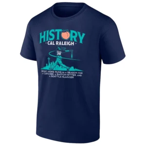 HISTORY FOR BIG DUMPER SHIRT Cal Raleigh Seattle Mariners Record Breaking Tee