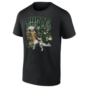 JALEN HURTS COLLAGE SHIRT Philadelphia Eagles QB1 Tee Fly Eagles Fly B