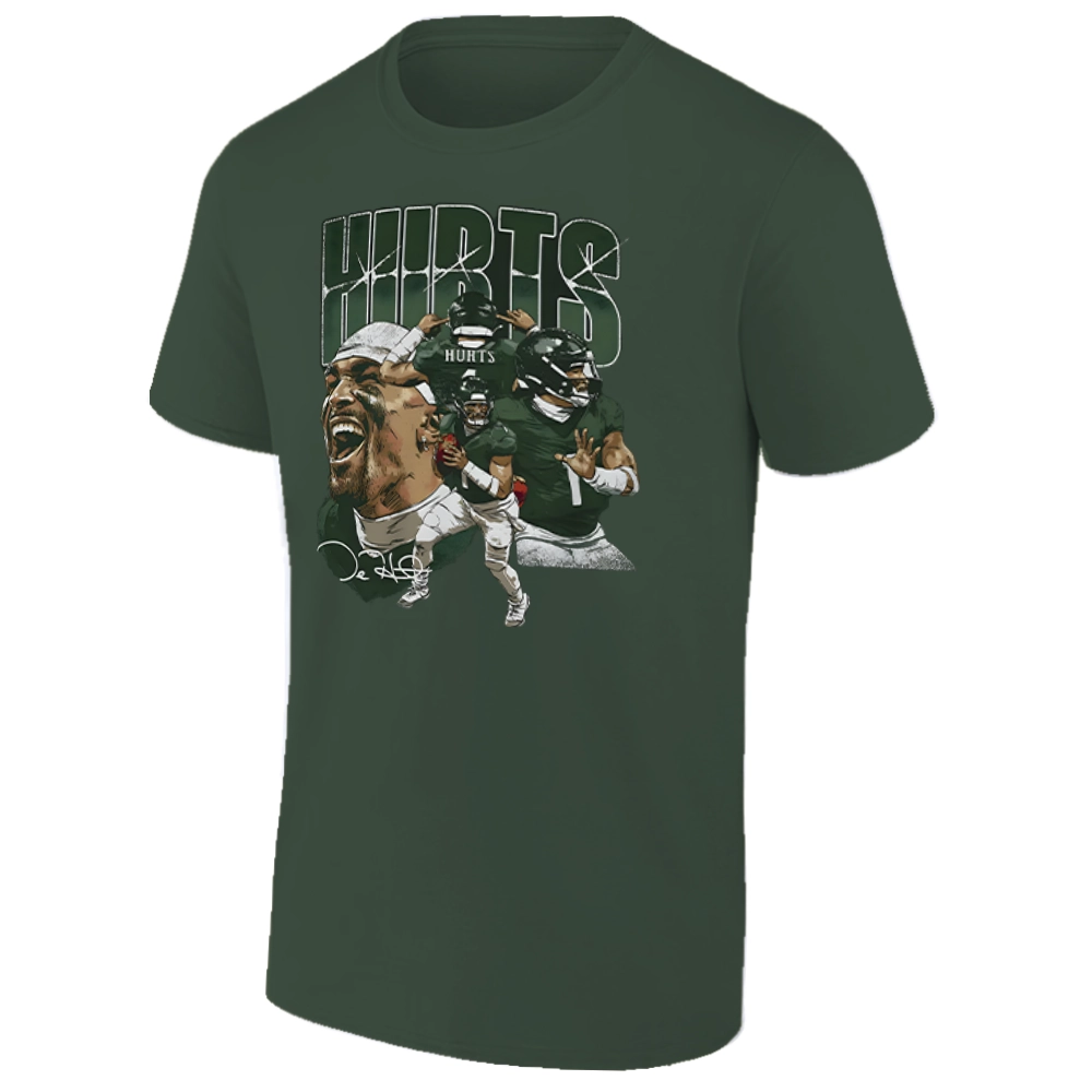 JALEN HURTS COLLAGE SHIRT Philadelphia Eagles QB1 Tee - Fly Eagles Fly FG JALEN HURTS COLLAGE SHIRT Philadelphia Eagles QB1 Tee Fly Eagles Fly FG