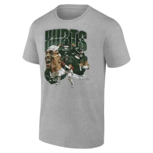 JALEN HURTS COLLAGE SHIRT Philadelphia Eagles QB1 Tee Fly Eagles Fly G