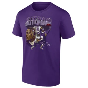JUSTIN JEFFERSON COLLAGE SHIRT Minnesota Vikings WR Tee JJettas Gritty Football Gear P