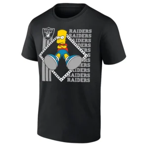 LAS VEGAS RAIDERS BART SIMPSON SHIRT Funny NFL x The Simpsons Crossover Tee