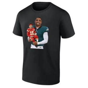 MAHOMES DADDY SHIRT – Jalen Hurts Holding Patrick Mahomes Funny Eagles Meme Tee Philadelphia Eagles Fans Tee B