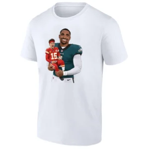MAHOMES DADDY SHIRT – Jalen Hurts Holding Patrick Mahomes Funny Eagles Meme Tee Philadelphia Eagles Fans Tee W