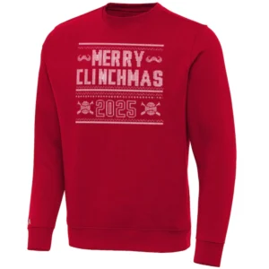 MERRY CLINCHMAS CREW NECK SWEATSHIRT 2025 MLB Postseason Cincinnati Reds Tee & Sweatshirt