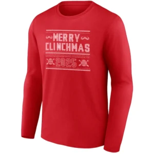 MERRY CLINCHMAS LONG SLEEVE SHIRT 2025 MLB Postseason Cincinnati Reds Tee & Sweatshirt