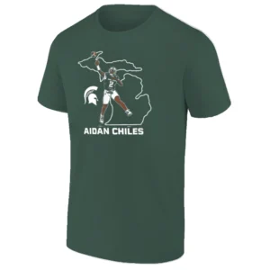 MICHIGAN STATE FOOTBALL STATE STAR SHIRT Aidan Chiles Michigan State Spartans QB Tee