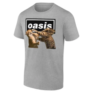 OASIS FELINE BRAWL SHIRT Funny Cat Fight Band Parody Tee G