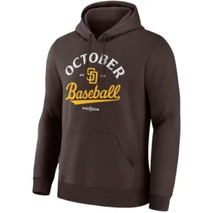 OCTOBER BASEBALL HOODIE 2025 MLB Postseason Locker Room San Diego Padres Official Playoff Gear