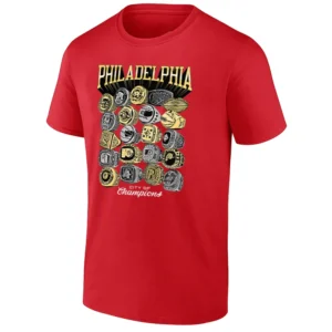 PHILADELPHIA CITY OF CHAMPIONS RINGS SHIRT – Philly Sports Championship History Tee R