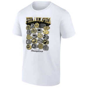 PHILADELPHIA CITY OF CHAMPIONS RINGS SHIRT – Philly Sports Championship History Tee W