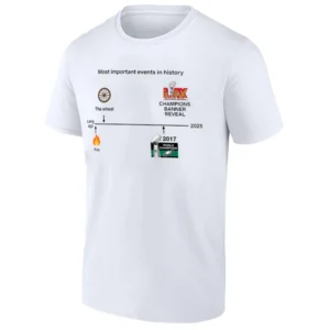 PHILADELPHIA EAGLES SUPER BOWL TIMELINE SHIRT Fire, Wheel, 2017 Champions, 2025 Banner Reveal Meme Tee
