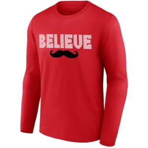 REDS BELIEVE LONG SLEEVE SHIRT 2025 MLB Postseason Cincinnati Reds Tee & Sweatshirt