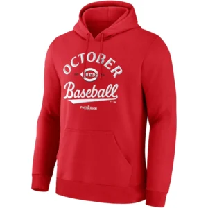 REDS OCTOBER BASEBALL HOODIE 2025 MLB Postseason Locker Room Cincinnati Reds