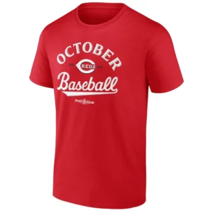 REDS OCTOBER BASEBALL SHIRT 2025 MLB Postseason Cincinnati Reds Locker Room Tee