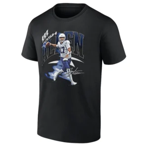 RETRO JOSH ALLEN SHIRT Buffalo Bills QB #17 Tribute Tee B
