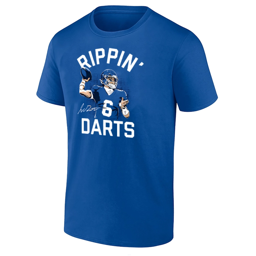 RIPPIN’ DARTS SHIRT Jaxson Dart New York Giants Quarterback Tee RIPPIN’ DARTS SHIRT Jaxson Dart New York Giants Quarterback Tee