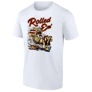ROLLED EM’ SHIRT Oklahoma Sooners Football Tee Rivalry Win Over Michigan Wolverines