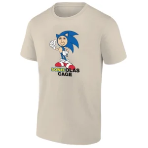 SONICOLAS CAGE SHIRT Funny Sonic x Nicolas Cage Mashup Meme Tee S