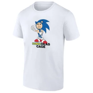 SONICOLAS CAGE SHIRT Funny Sonic x Nicolas Cage Mashup Meme Tee W