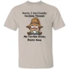 SORRY I AM CRANKY SHIRT My Terrible Sixties Right Now Funny Gnome Tee S