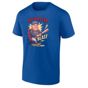 SUPER MO BALLER SHIRT – Iowa Cubs Cartoon Hero Baseball Tee R