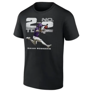 TD 2 FOR NO. 2 SHIRT Isaiah Rodgers Minnesota Vikings Touchdown Celebration Tee B