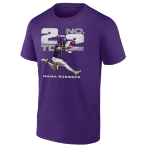TD 2 FOR NO. 2 SHIRT Isaiah Rodgers Minnesota Vikings Touchdown Celebration Tee P