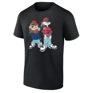 THE BUGS AND TAZ KRISS KROSS SHIRT – Looney Tunes Retro 90s Hip Hop Tee B