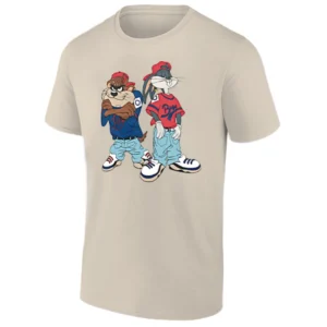 THE BUGS AND TAZ KRISS KROSS SHIRT – Looney Tunes Retro 90s Hip Hop Tee S