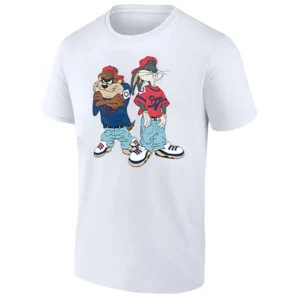 THE BUGS AND TAZ KRISS KROSS SHIRT – Looney Tunes Retro 90s Hip Hop Tee W