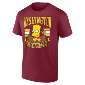 WASHINGTON COMMANDERS BART SIMPSON SHIRT Funny NFL x The Simpsons Crossover Tee