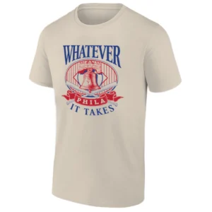 WHATEVER IT TAKES SHIRT Philadelphia Phillies Liberty Bell Baseball Tee S