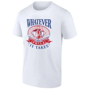 WHATEVER IT TAKES SHIRT Philadelphia Phillies Liberty Bell Baseball Tee W