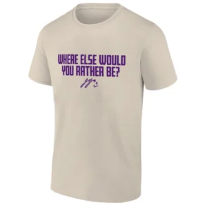 WHERE ELSE WOULD YOU RATHER BE SHIRT J.J. McCarthy Minnesota Vikings Motivation Tee S