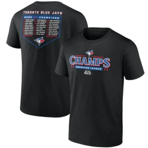 2025 AMERICAN LEAGUE CHAMPIONS BLOOP SINGLE ROSTER SHIRT – Toronto Blue Jays Team Tee