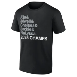 A’JA& JEWELL& CHELSEA& JACKIE& NALYSSA. 2025 CHAMPS SHIRT – 2025 WNBA FINALS CHAMPIONS LAS VEGAS ACES TEE