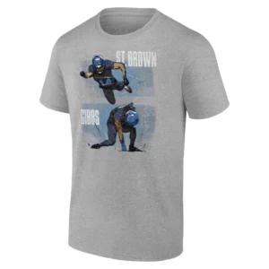 DETROIT DYNAMIC DUO SHIRT – Jahmyr Gibbs & Amon Ra St. Brown Detroit Lions Football Tee G