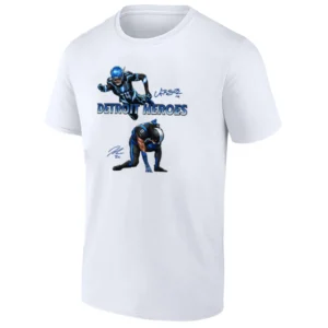 DETROIT HEROES SHIRT – The Flash x Wolverine Crossover – Amon Ra St. Brown & Jahmyr Gibbs – Detroit Lions 2025