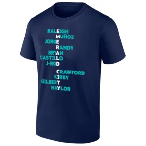 EMERALD CITY SHIRT Seattle Mariners Team Roster Acrostic Tee