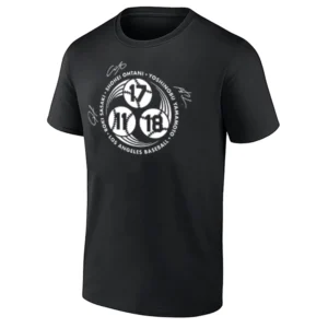 LA STRIKE 3 SHIRT – Shohei Ohtani, Yoshinobu Yamamoto & Roki Sasaki Los Angeles Dodgers Tee B