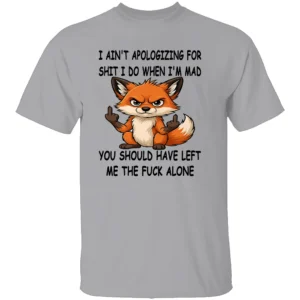 MAD FOX SHIRT Funny Angry Fox Attitude Tee G