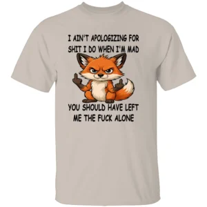 MAD FOX SHIRT Funny Angry Fox Attitude Tee S